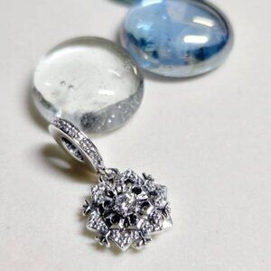 Authentic Pandora Sparkling Snowflake Double Dangle Charm You Are One Of A Kind